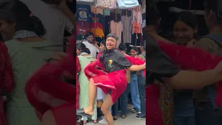 Gulabi Sadi🩷Crazy dance in Public🤣Wait for end😂 #youtubeshorts #trendingshorts #instagram #prank