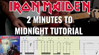 Iron Maiden - 2 Minutes To Midnight Full Guitar Tutorial (With Tabs)