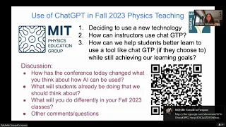 The Impact of chatGPT talks (2023) -  Dr Michelle Tomasik (MIT)