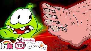 Om Nom Stories : OM NOM VS GIANT FOOT | Funny Cartoons for Kids by HooplaKidz TV