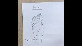 Fashion sketch tutorial by ZEYNEP DENIZ-drawing drapes