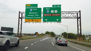 Driving from Midtown Manhattan to Newark Airport (EWR) via Lincoln Tunnel