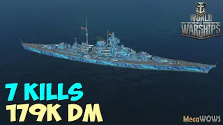 World of WarShips | Bismarck | 7 KILLS | 179K Damage - Replay Gameplay 4K 60 fps