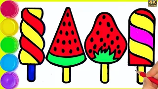 How To Draw Ice Cream || Draw a cute ice cream drawing || Colouring ice cream for beginners By Arya.