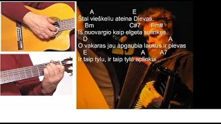 Ateina dievas - Andrius Kulikauskas ir Aidas Giniotis - Akordai - Ritmas 🎸Mokomės groti gitara!