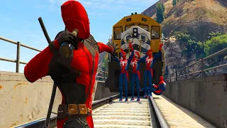 GTA V - Best Extreme Ragdolls And Fails V.4 (Slow Motion Match - Deadpool VS Spider-Man)