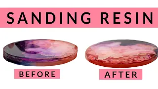Sanding Resin: Before and after. Give your coasters a glossy and polished look