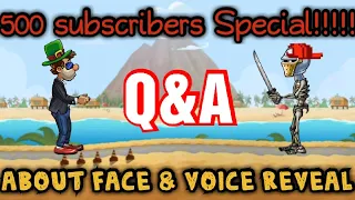 500 subscribers Special!!! - Q&A and about face & voice reveal - Hill climb racing 2