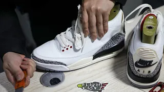 Process of making Air Jordan 3 Retro 'White Cement Reimagined' 2023