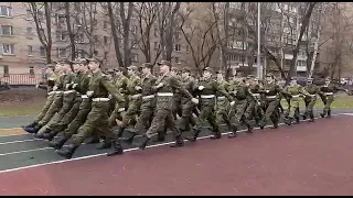 Тренировки к Параду Кадетского движения Москвы 6 мая на Поклонной горе на базе ШО-2