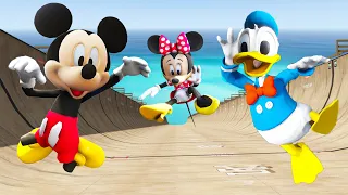 GTA 5 Mickey Mouse vs Minnie Mouse vs Donald Duck Water Ragdolls & Fails (Funny Moments)