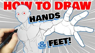 How I draw simple HANDS and FEET - tutorial  | YouTube Art School