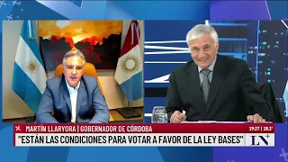 Martín Llaryora: "Están las condiciones para votar a favor de la Ley Bases"