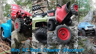 Mini RC Rock Crawler Shootout SCX24 VS FCX24 VS TRX4M VS Rochobby Magnum VS FMS Smasher VS more!