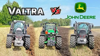 Сравнение новых тракторов Valtra T194, T234 и John Deere 6195M на вспашке с плугами Lemken EurOpal!