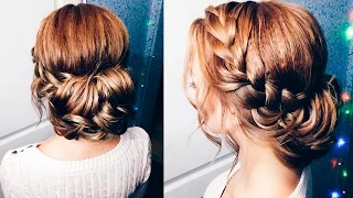 ◉ Красивая и Простая Прическа на Новый год ◉ Пучок на средние волосы ◉  Easy hairstyle with braid ◉