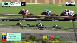 Unicorn wins Race 3 on Sunday, October 25, 2020 at Santa Anita Park.