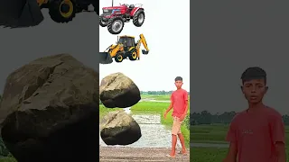 July 8, 2023 Stone to Magic   Tractor, Jcb, Roller & Truck - Funny magic vfx video#shots