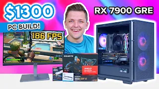 Best $1300 Gaming PC Build 2024! 😄 [Full RX 7900 GRE Guide w/ Benchmarks]