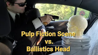 9mm Hollow Point vs. Ballistic Head (Pulp Fiction Car Scene)