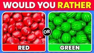 Would You Rather...? RED FOOD vs GREEN FOOD Edition 🍓🍏 Quiz Time