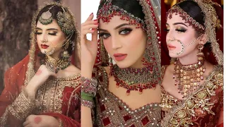 letast bridal makeup look with heavy jewalerey#2024#bridalmakeover  #bridallehengas#viral#trending