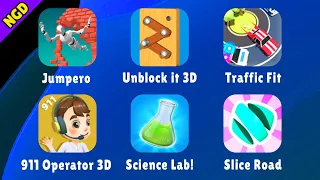 Jumpero, Unblock it 3D, Traffic Fit, 911 Operator 3D, Science Lab!, Slice Road | New Games Daily