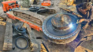 How to Restoration and Repairing of Hitachi Excavator Broken Chassis