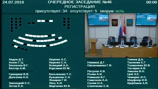 Заседание Законодательного Собрания Приморского края №46 24.07.2019