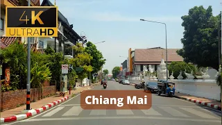 4K Chiang Mai| Driving in Chiang Mai's Old City on Scooter + Captions
