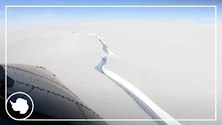 Flying over the North Rift on Brunt Ice Shelf, Antarctica  |  British Antarctic Survey