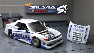 Nissan Silvia S13 Origin Lab bodykit Hotwheels Custom Diecast