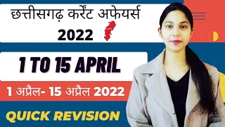 Chhattisgarh Current Affairs| 1-15 April 2022|Cgpsc|vyapam|cg police|1अप्रैल से 15 अप्रैल 2022