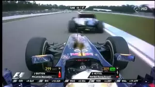 S. Vettel overtakes J. Button last laps F1 German GP 2012