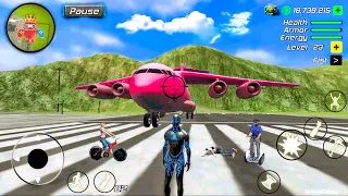 Y20 Airplane Ride in Open World Game - Black Hole Rope Hero Vice Vegas - Android Gameplay