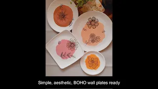 Simple DIY Boho/abstract Wall plates | Upcycle old plates | DIY on plastic/melamine plates