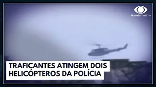 Helicópteros da polícia atingidos em megaoperação no RJ | Jornal da Noite