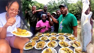 crazy open fire cook out tarpon at a new location YouTubers link up One Love and unity