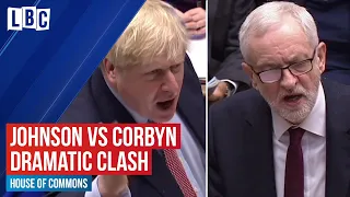 Boris Johnson and Jeremy Corbyn's dramatic clash over domestic abuse and sexism | LBC