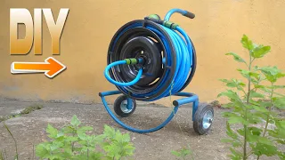 DIY - Garden Hose Reels   Old Car Wheel
