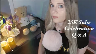 ASMR Mic Brushing 25K Subscriber Celebration Q & A | Whispered Answering All Your Questions