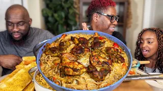 JAMAICAN INSPIRED RASTA PASTA & JERK CHICKEN| MUKBANG EATING SHOW!