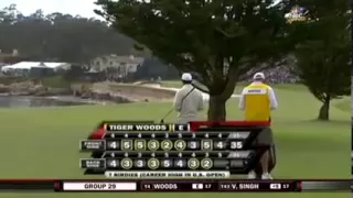 Tiger Woods 2010 U.S. Open at Pebble Beach on 18 (Second Shot)