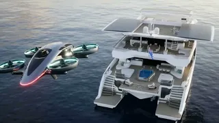 Superyacht Silent 120 Explore allows you to swim, dive and even fly