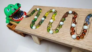 Marble Run Race ASMR ☆ Different HABA Slope Crocodile mouth Run Rolling Ball & Gacha Gacha