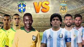 Ronaldinho Ronaldo Pele🔥 VS Maradona Aguero Messi 🔥Footballer Comparisons