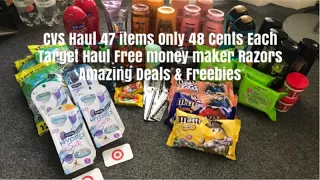 CVS Coupon Haul Deals 3/18-3/24. 47 items only 48 cents each! Target Coupon Haul Free Razors MM