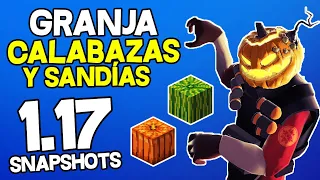 COMO HACER una GRANJA DE CALABAZAS y SANDÍAS en Minecraft 1.17.1 y Snapshots - Tutorial