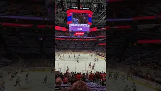 Caps game warm up for the hard  of hearing...