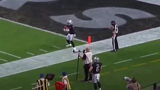 Henry Ruggs Smart Play to Force Penalty (Stepping Out of Bounds w/ Football)